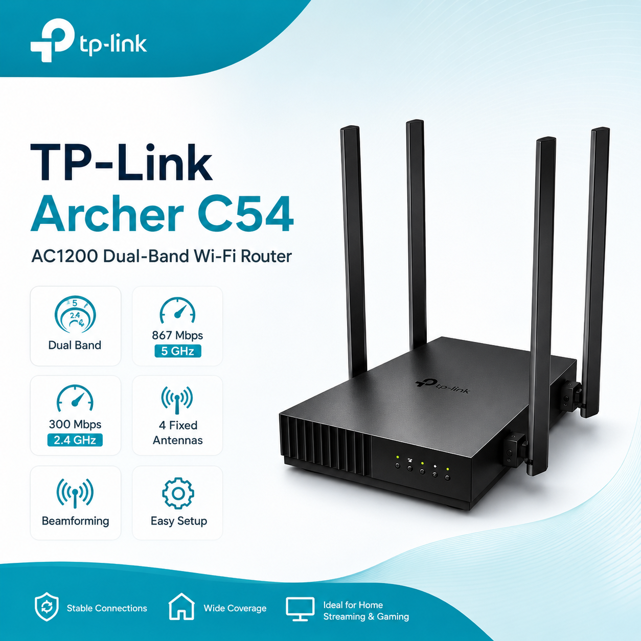 TP-Link Archer C54 AC1200 Dual Band Wi-Fi Router